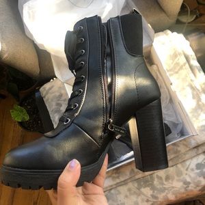 BRAND NEW Daily Shoes lace up heeled combat boots